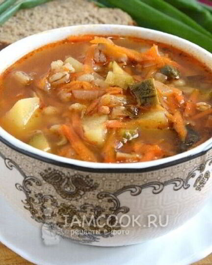 Рецепт вегетарианского рассольника с сушеными грибами