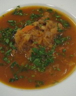 Постные щи из квашеной капусты с белыми грибами