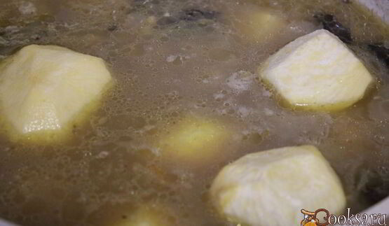 щи из квашенной капусты с грибами и перловкой