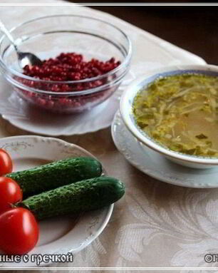 Щи постные с гречкой и квашеной капустой