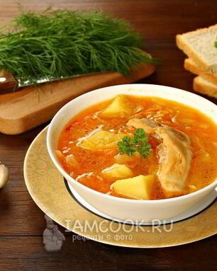 Щи с курицей в мультиварке