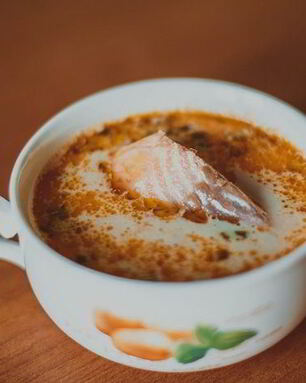 Сливочный суп из семги