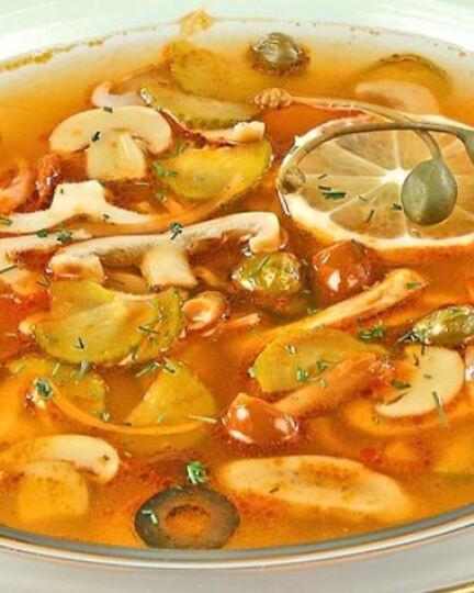 Рецепт солянки с грибами