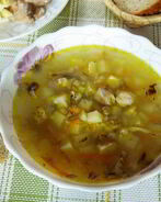 Суп из рыбных консервов с перловкой