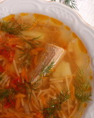 Суп из вермишели Паутинка с ореховым вкусом