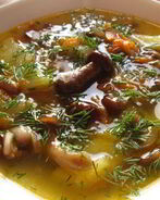 Суп из замороженных подберезовиков