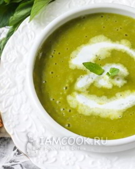 Рецепт горохового супа-пюре со сливками и мятой