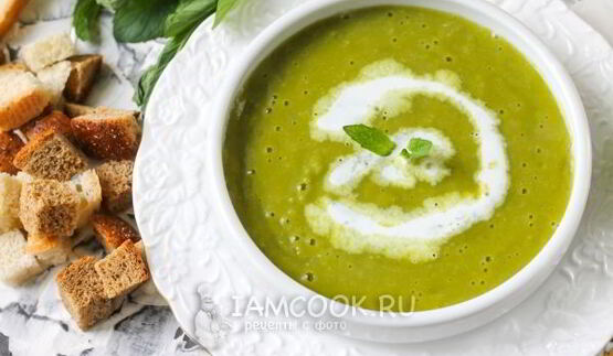 гороховый суп-пюре со сливками и мятой