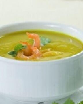 Картофельный суп-пюре с креветками