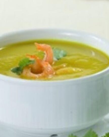 Рецепт картофельного супа-пюре с креветками