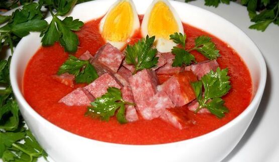 холодный томатный суп-пюре сальморехо
