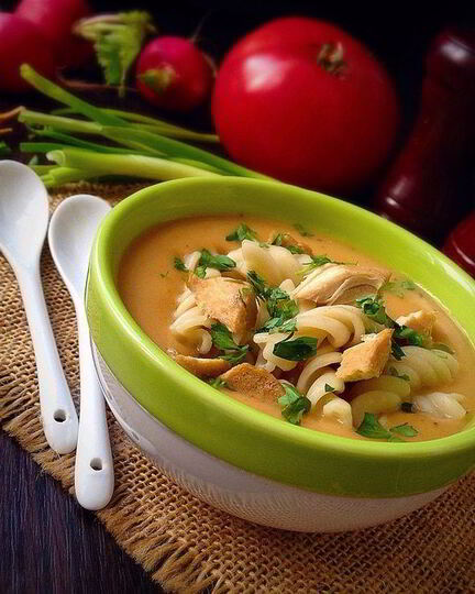 Рецепт куриного супа-пюре с макаронами