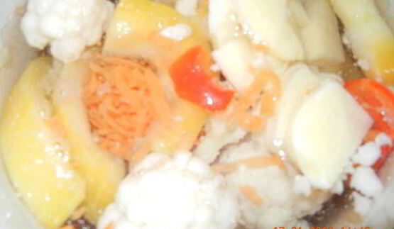 курица с овощами-суп пюре