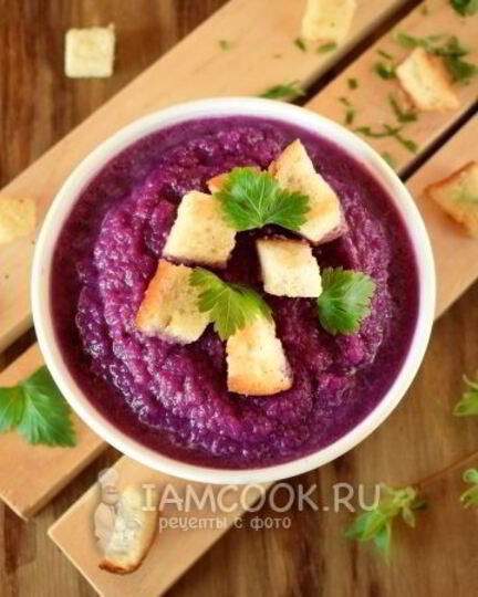 Рецепт постного супа-пюре из красной капусты