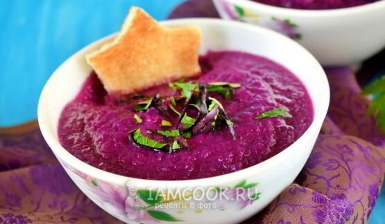 постный суп-пюре из красной капусты