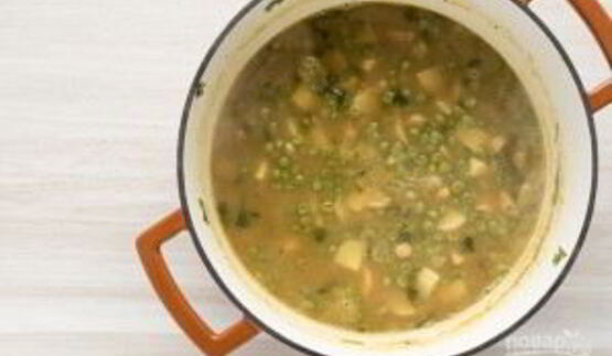 суп-пюре из горошка и нута