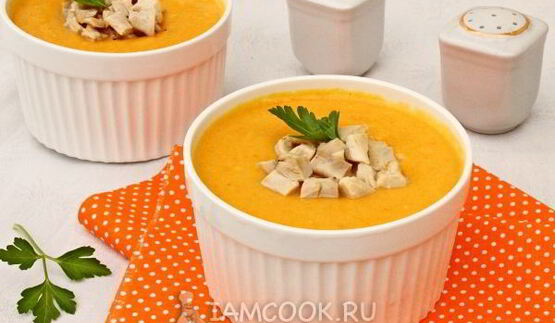 суп-пюре из моркови с курицей