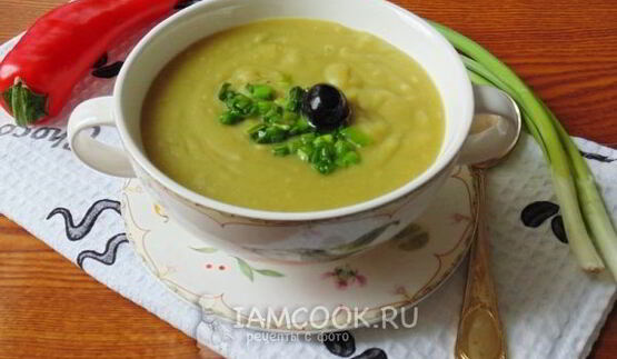 суп-пюре из сухого зеленого гороха