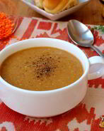 Суп-пюре с баклажанами и чечевицей