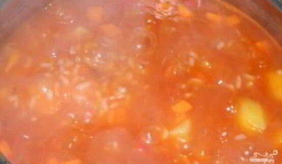 томатный суп пюре с рисом