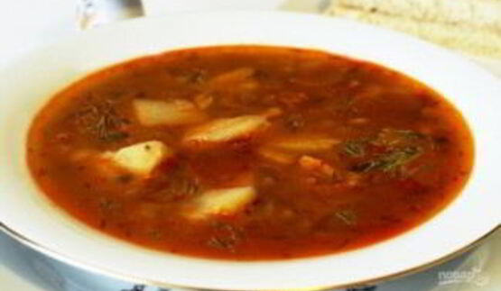 суп с колбасками