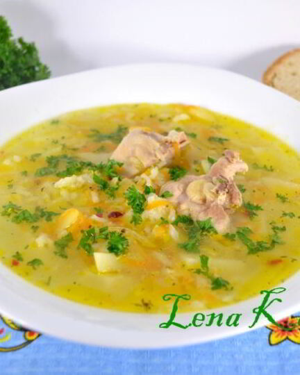 Рецепт супа с курицея и рисома