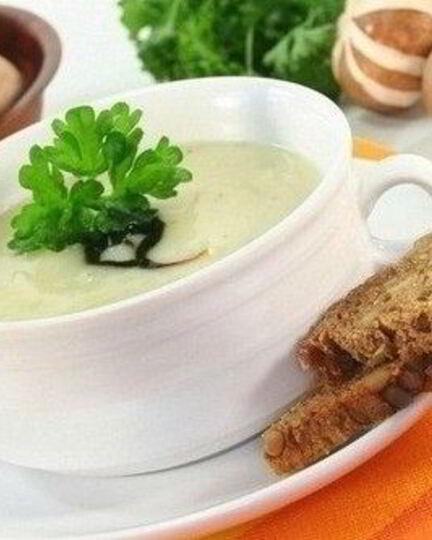 Рецепт сырного картофельного супа с шампиньонами
