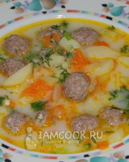 Рецепт сырного супа с фрикадельками