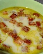 Сырный суп с гренками