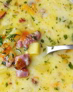 Сырный суп с копченостями