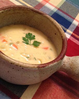 Сырный суп с овощами