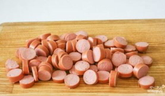 сырный суп с сосиской