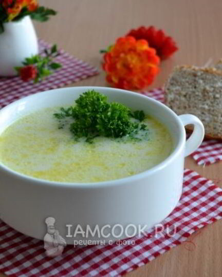 Рецепт сырного супа с зеленым горошком