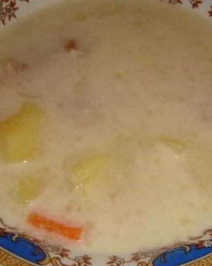 Сырный суп со свининой в мультиварке