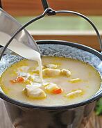 Уха рыбацкая из ершей на сливках