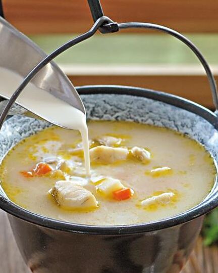 Рецепт ухи рыбацкой из ершей на сливках