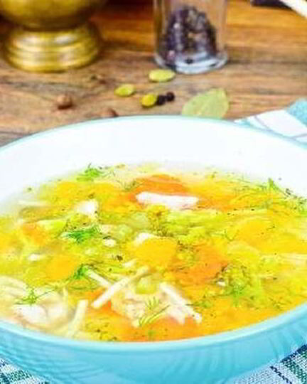 Рецепт яркого куриного супа с тыквой