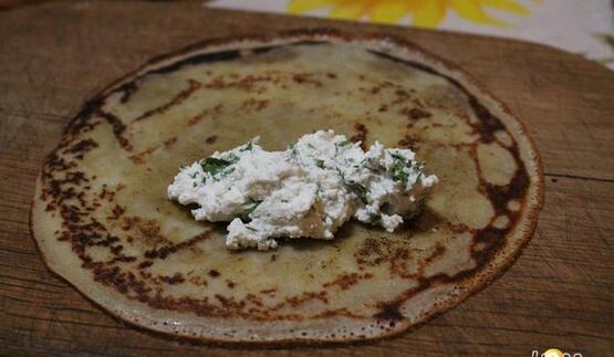 блинчики с пикантным творогом