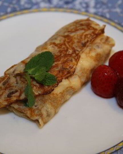 Рецепт блинчиков с творожно-цитрусовой начинкой