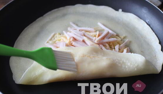 блинчики с ветчиной и сыром