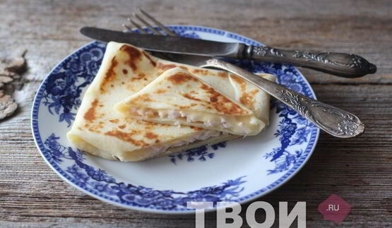 блинчики с ветчиной и сыром