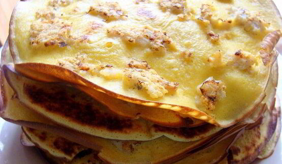 блинный рыбный торт с припеком