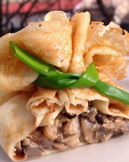 Рецепт блинов с грибами