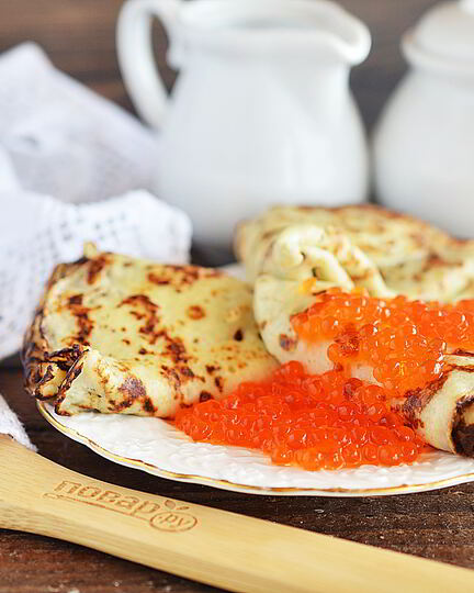 Рецепт блинов с икрой