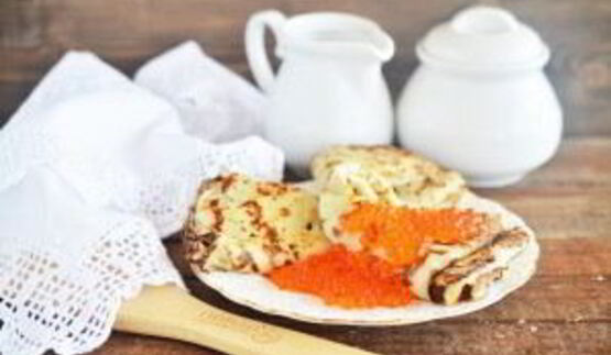 блины с икрой