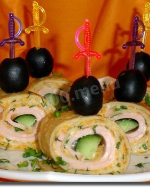 Блины с колбасой Острячок