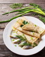 Блины с селедкой