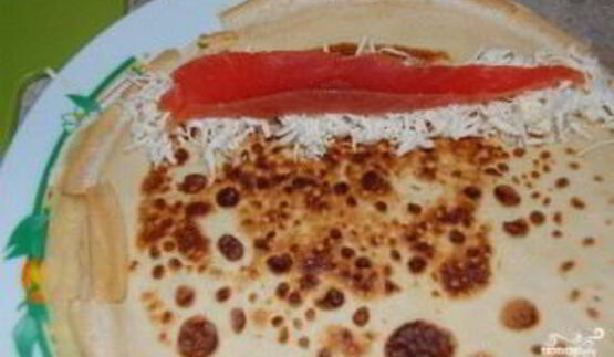 блины с семгой и сыром