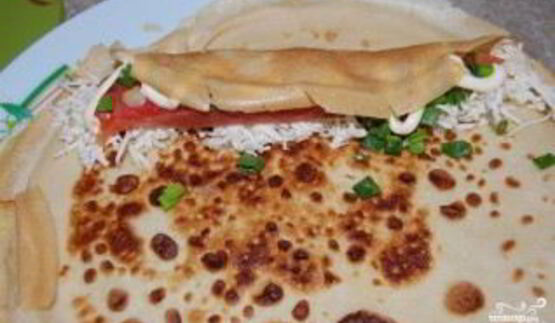 блины с семгой и сыром