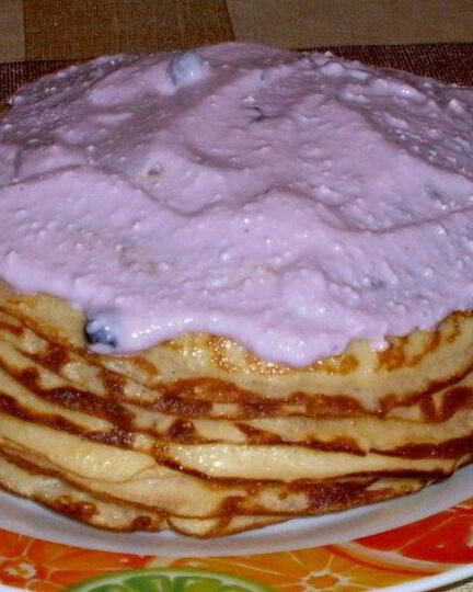 Рецепт блинов заварных с творожно-ягодной начинкой